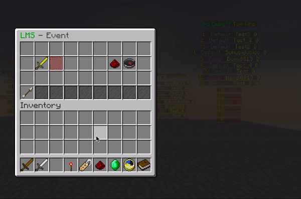 Event settings GUI